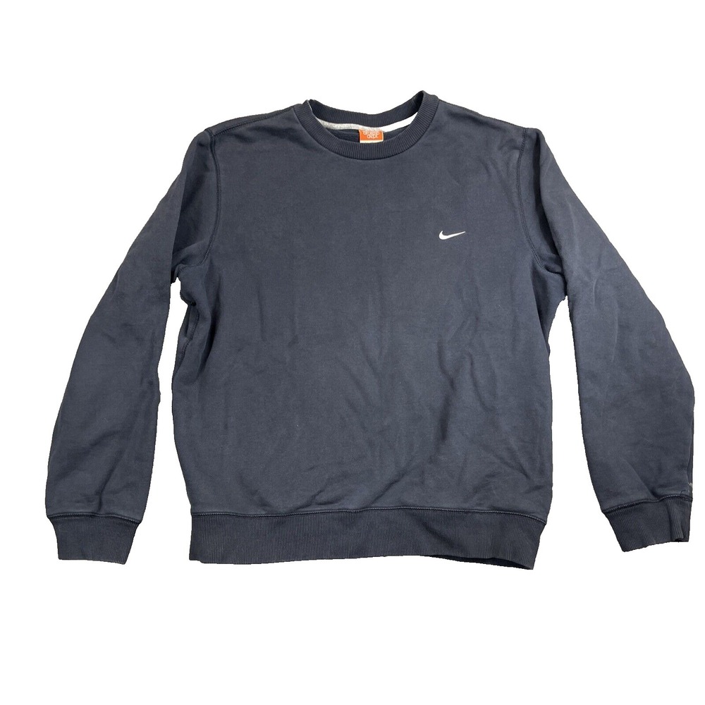 Nike Athletic Dept Sweatshirt Size Medium Blue Embroidered Swoosh Logo Crewneck